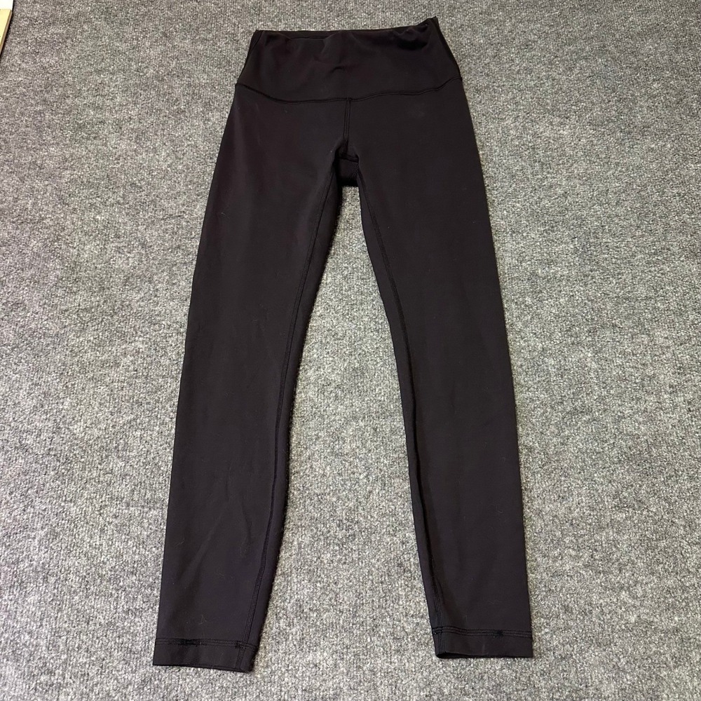 Lululemon Leggings Womens Size 6 Black High Rise Athletic Yoga Pants Stained